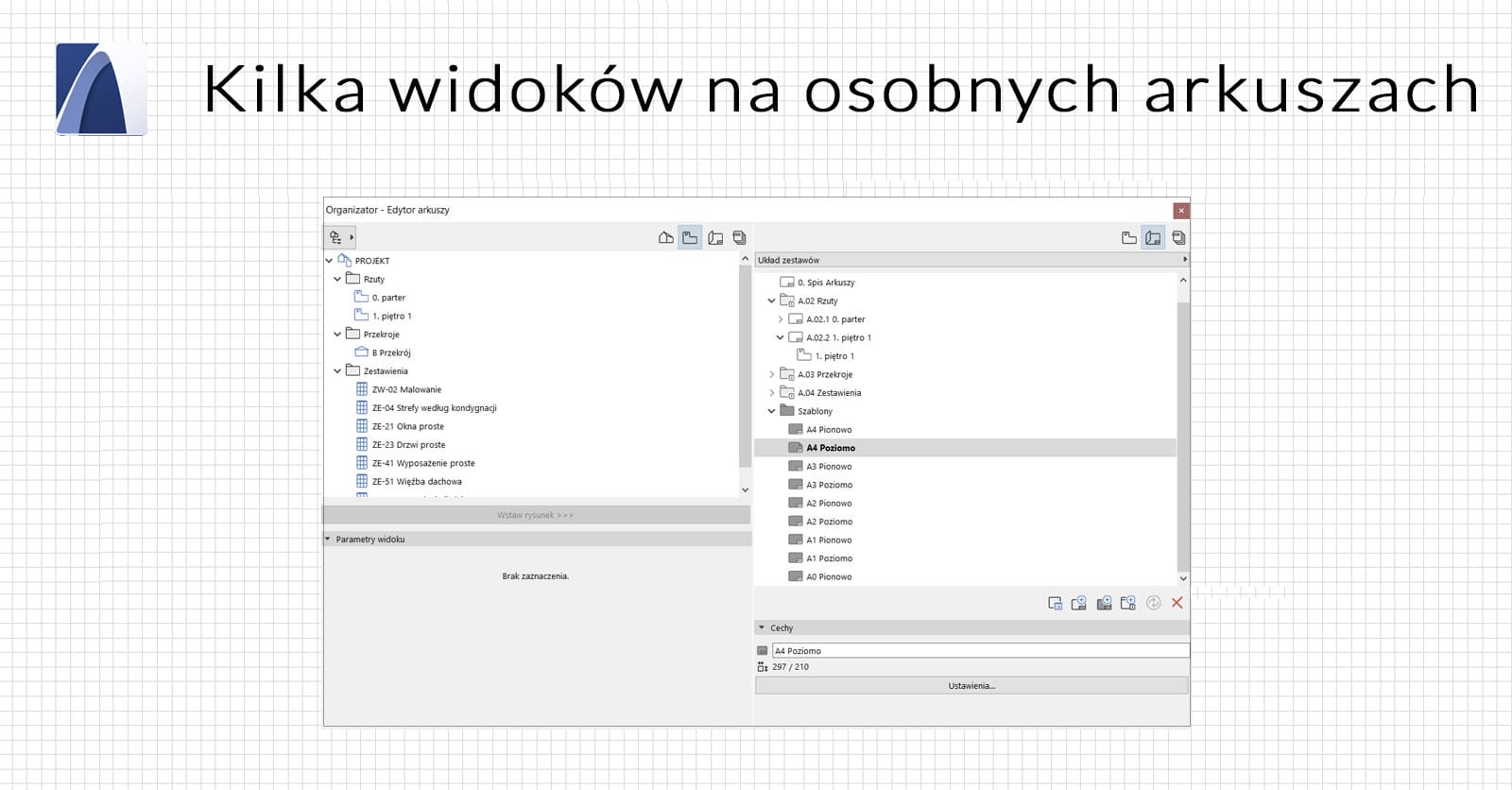 Archicad - Jak umieścić kilka widoków na osobnych arkuszach  - Poradnik, tutorial