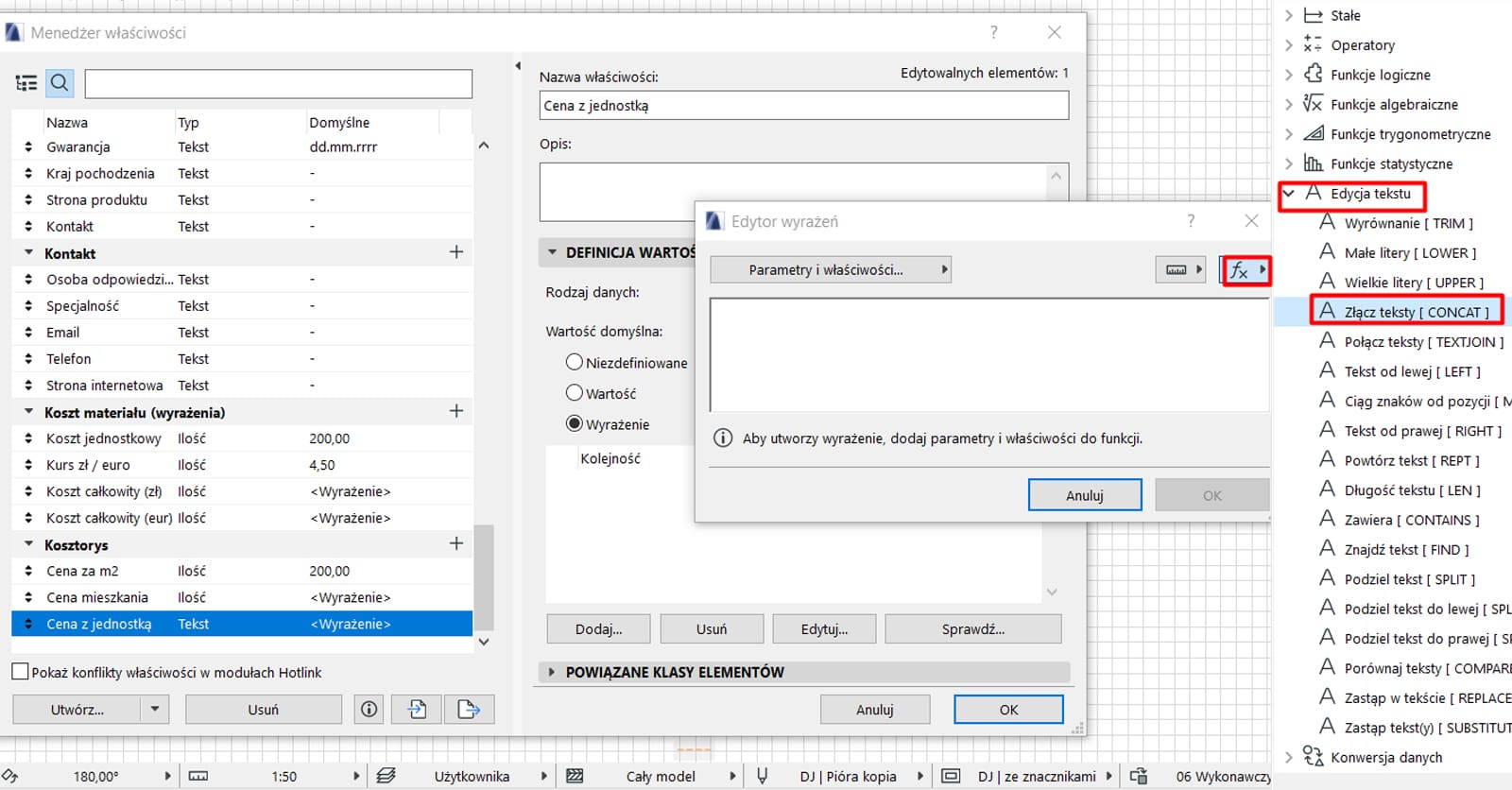 Archicad – Zastosowania wyrażeń w zestawieniach (Poradnik, tutorial) -13