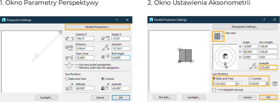 Archicad - Jak pokazać cienie na rzucie 3D? Poradnik, tutorial - 05