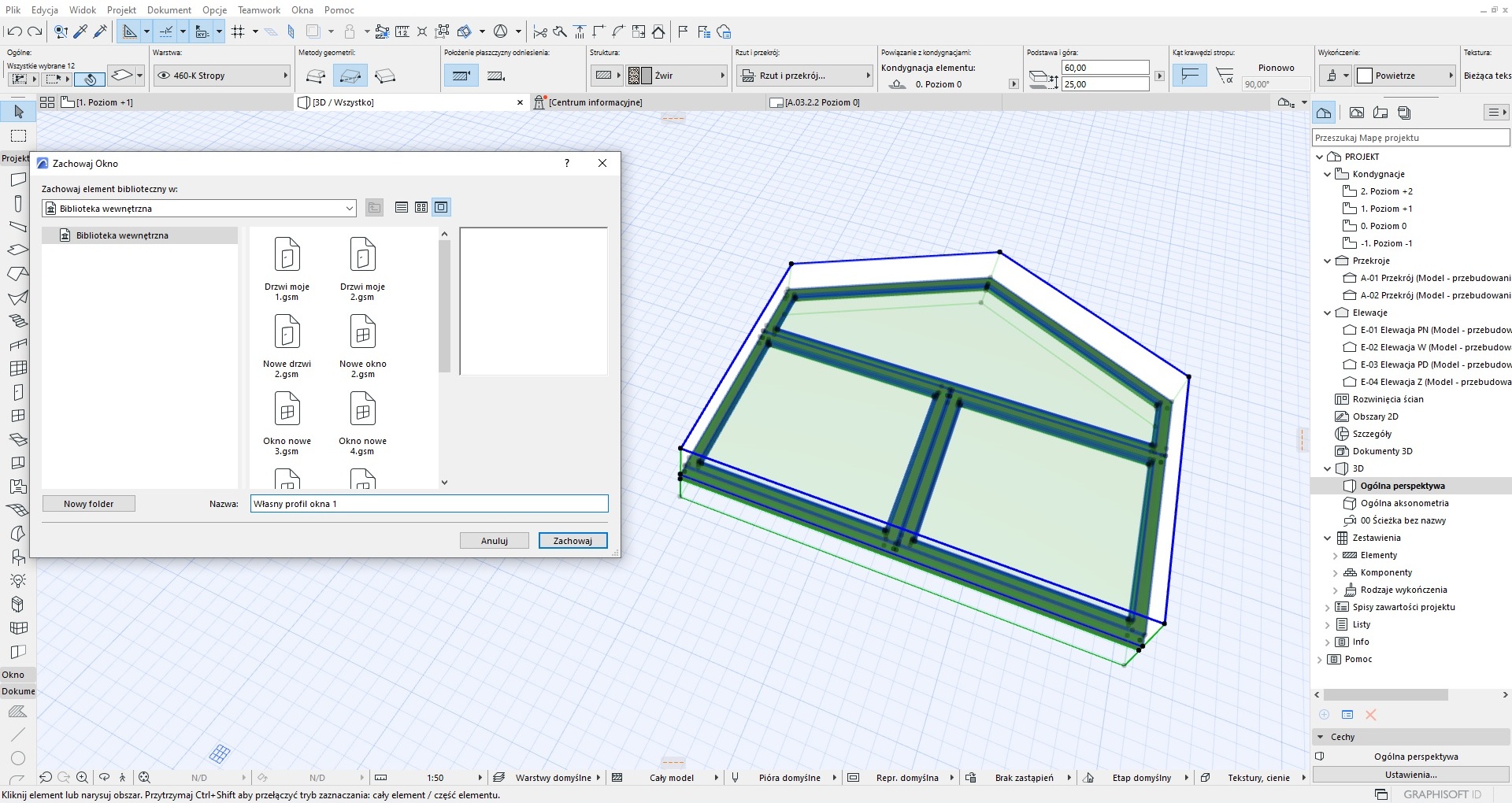 Archicad - Jak stworzyć własny profil drzwi lub okna - Poradnik, tutorial - 08