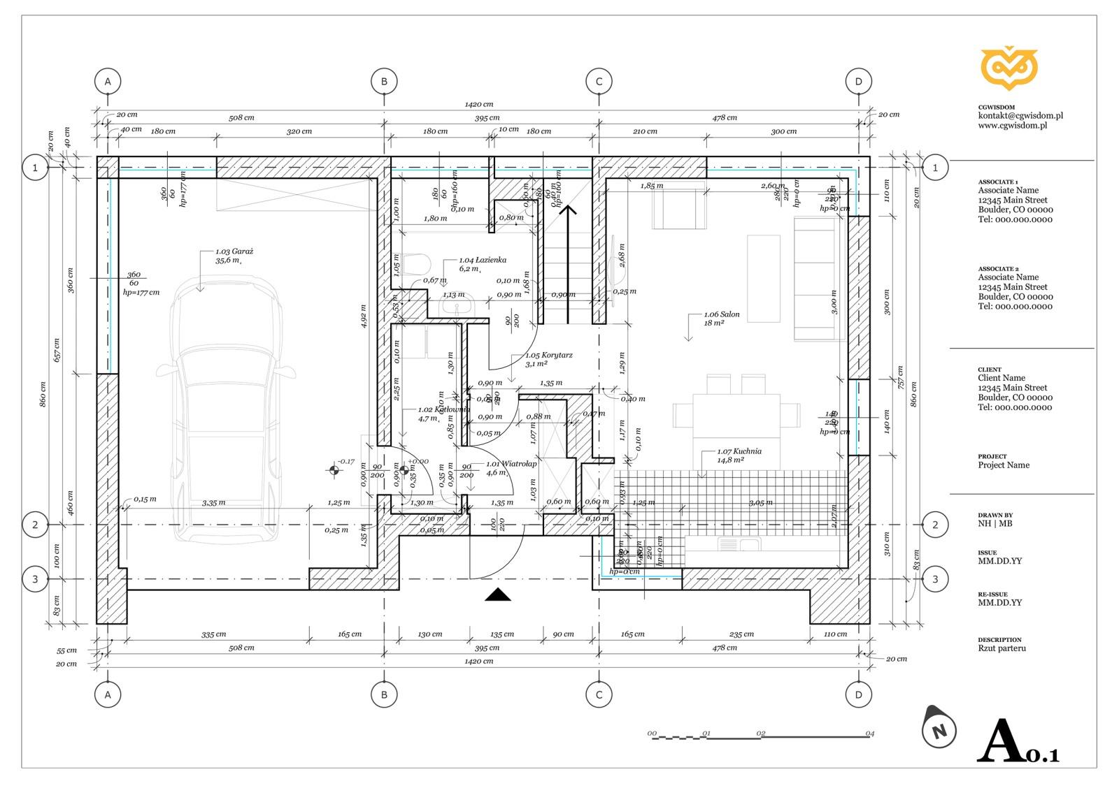 Projekt domu w SketchUp.