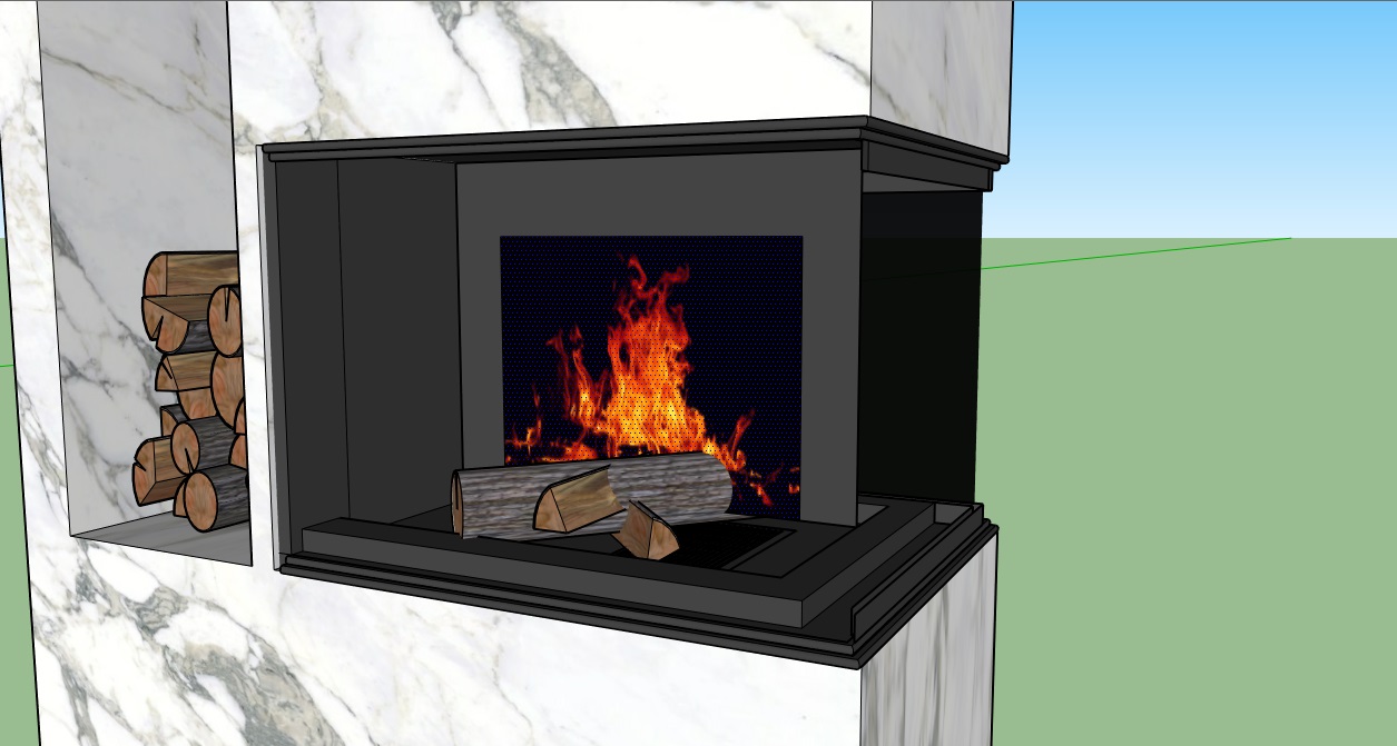 Sketchup- V-ray- Jak zrobić ogień w kominku?- Tutorial, poradnik-03