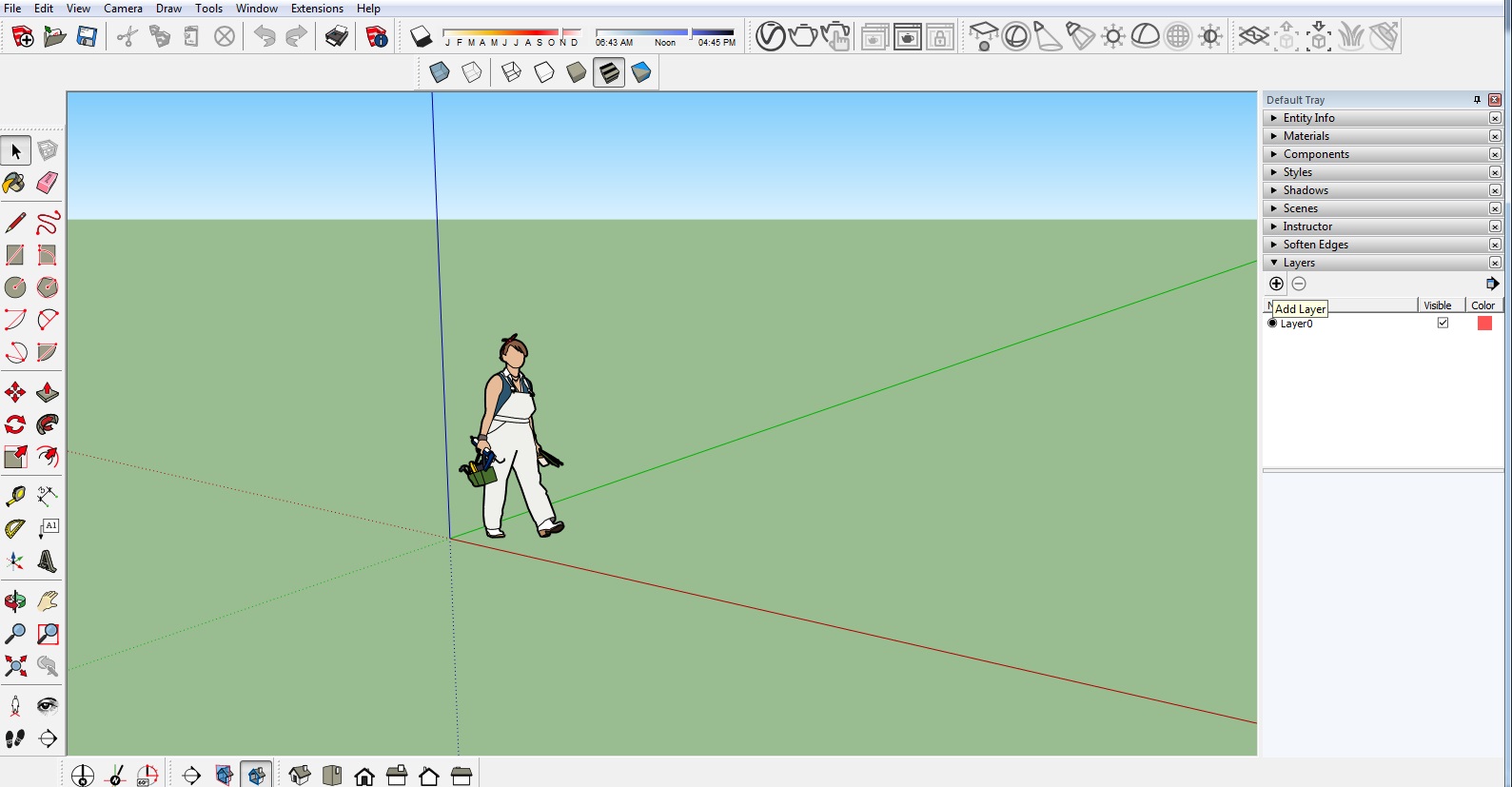 Sketchup - Jak dodać warstwy? Poradnik, tutorial - 04
