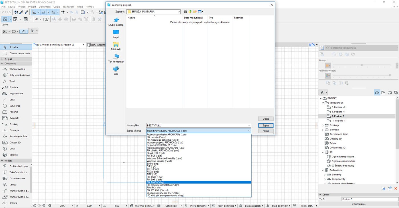 Archicad - Jak zapisać do dwg - Tutorial, poradnik