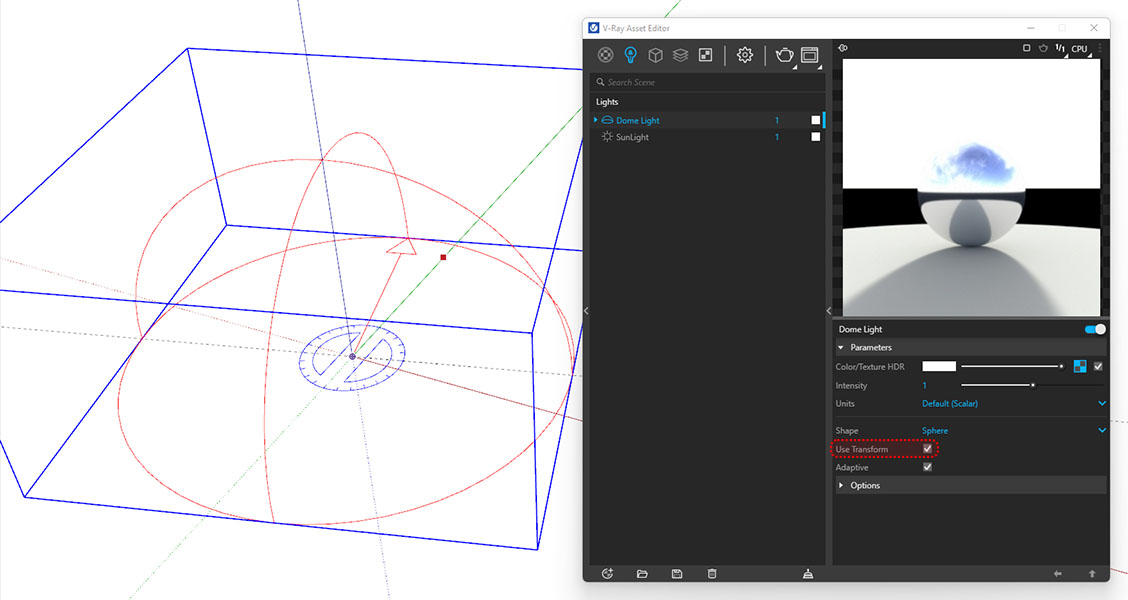 Jak ustawić światło HDRI w SketchUpie? Poradnik, tutorial- 05