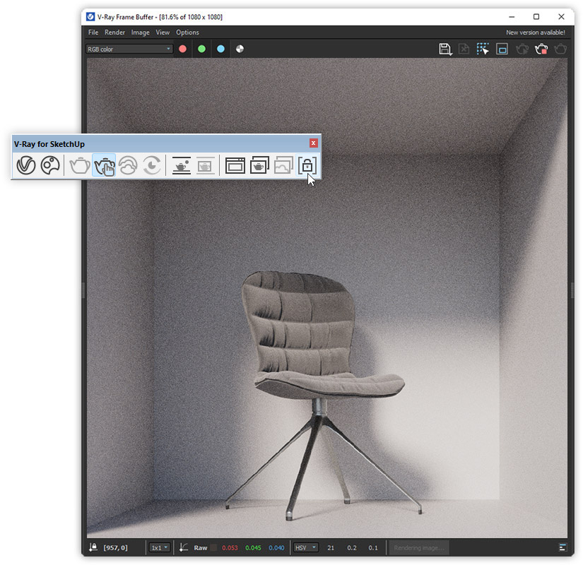 SketchUp - Interactive rendering - Podgląd w czasie rzeczywistym w V-Ray - 04