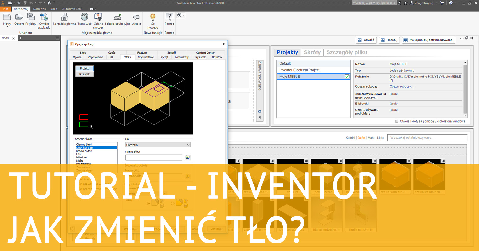 Inventor - Jak zmienić tło - Tutorial, poradnik
