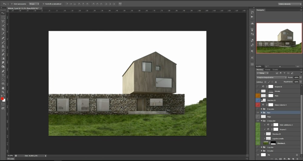 Kurs postprodukcji renderów - Sketchup - Vray - Photoshop - 03