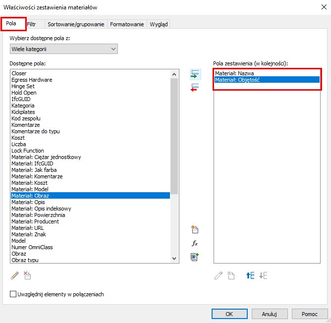 Revit – Jak zrobić zestawienie materiałów? – poradnik, tutorial - 06