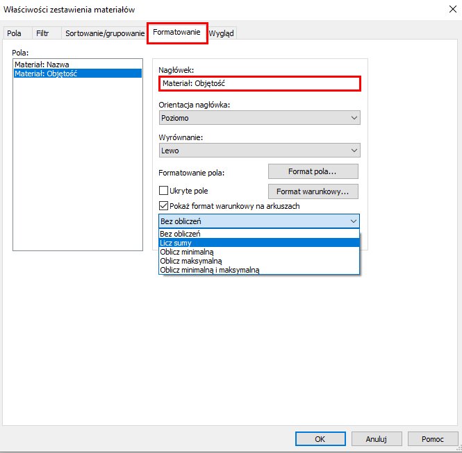 Revit – Jak zrobić zestawienie materiałów? – poradnik, tutorial - 09