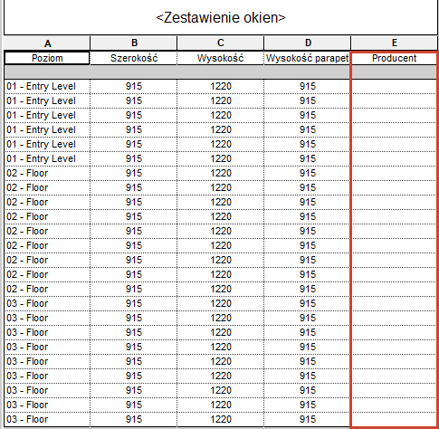 Revit - Jak zrobić zestawienie okien? Poradnik, tutorial - 05 