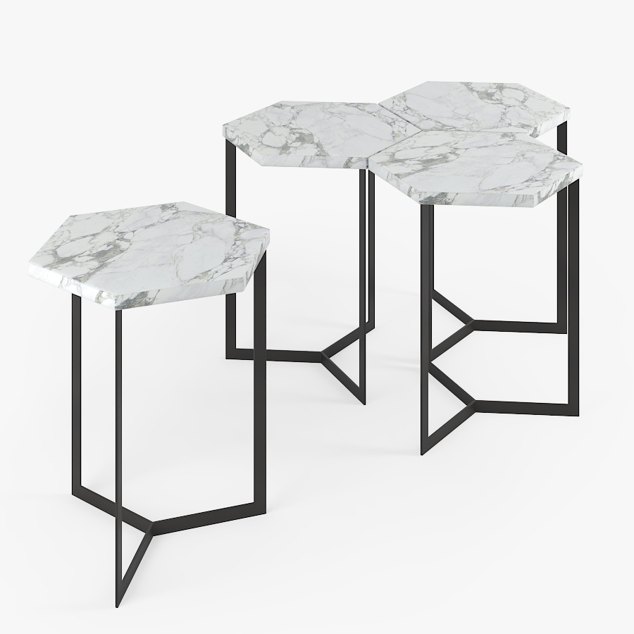 Darmowy model 3d - Stolik z marmurowym blatem - Hex side table