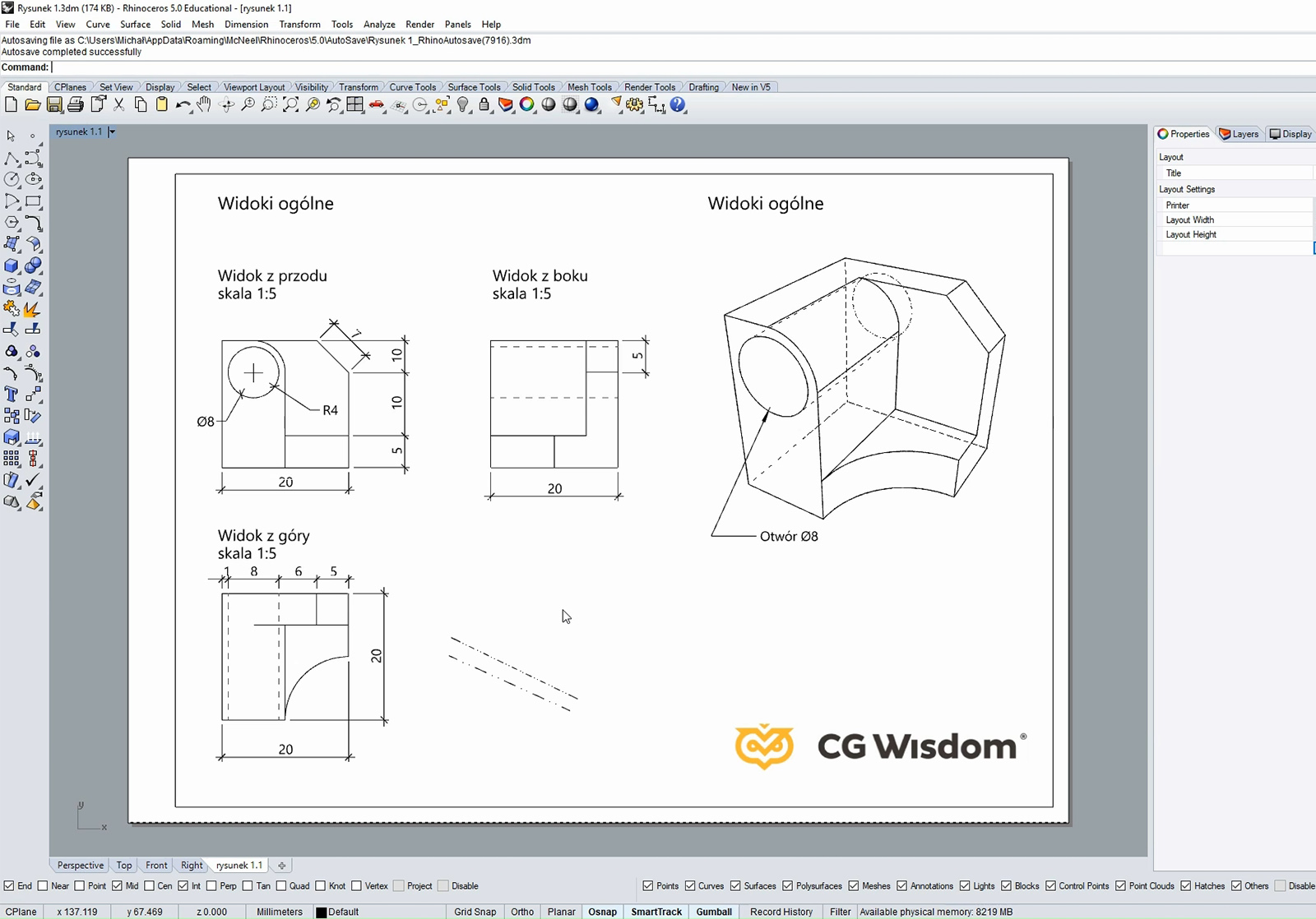 Kurs Rhinoceros 3d Od Podstaw Cg Wisdom