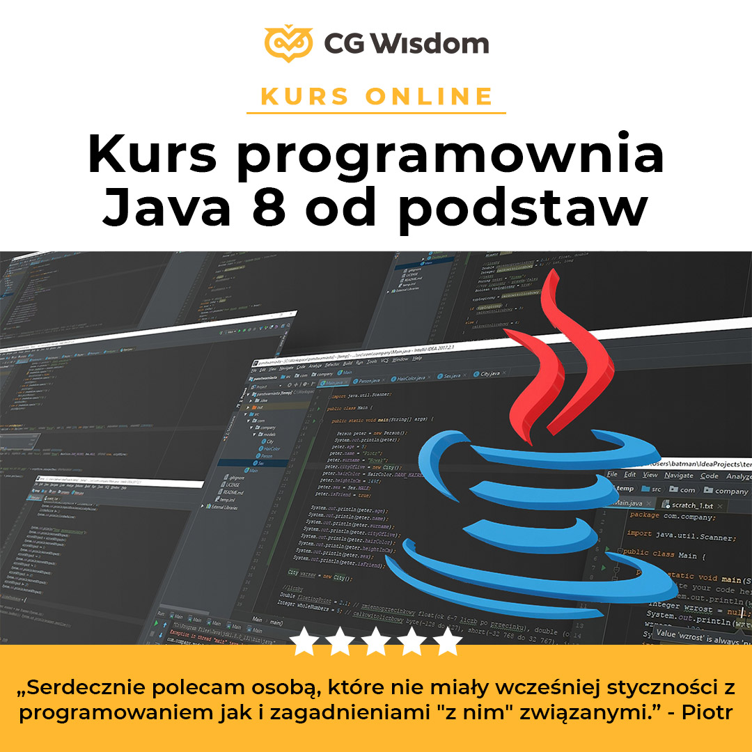 ᐈ Kurs Programowania Java 8 Od Podstaw Kurs Wideo Szkolenie Online Cgwisdompl 9143