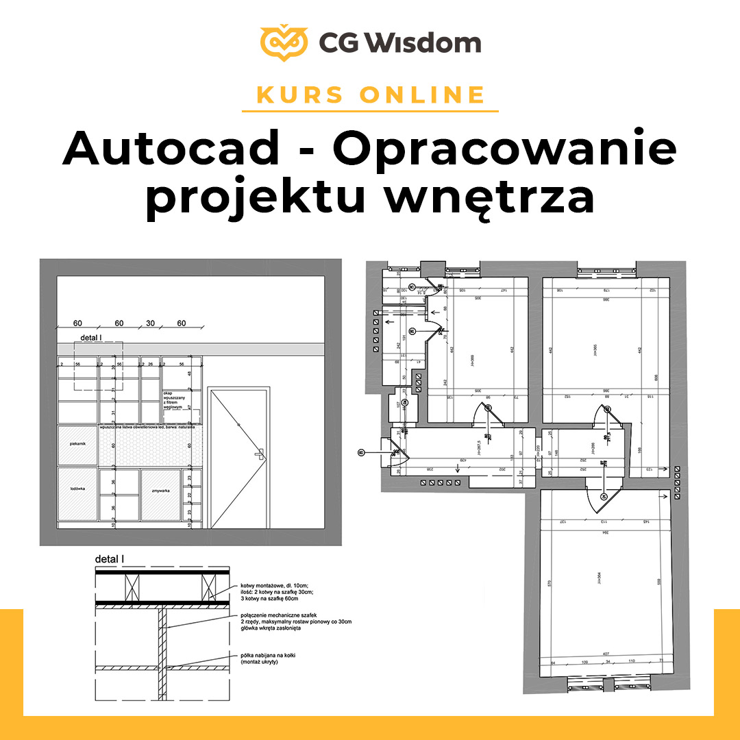 ᐈ Kurs Autocad Opracowanie projektu wnętrza w kamienicy kurs wideo szkolenie online CGwisdom pl