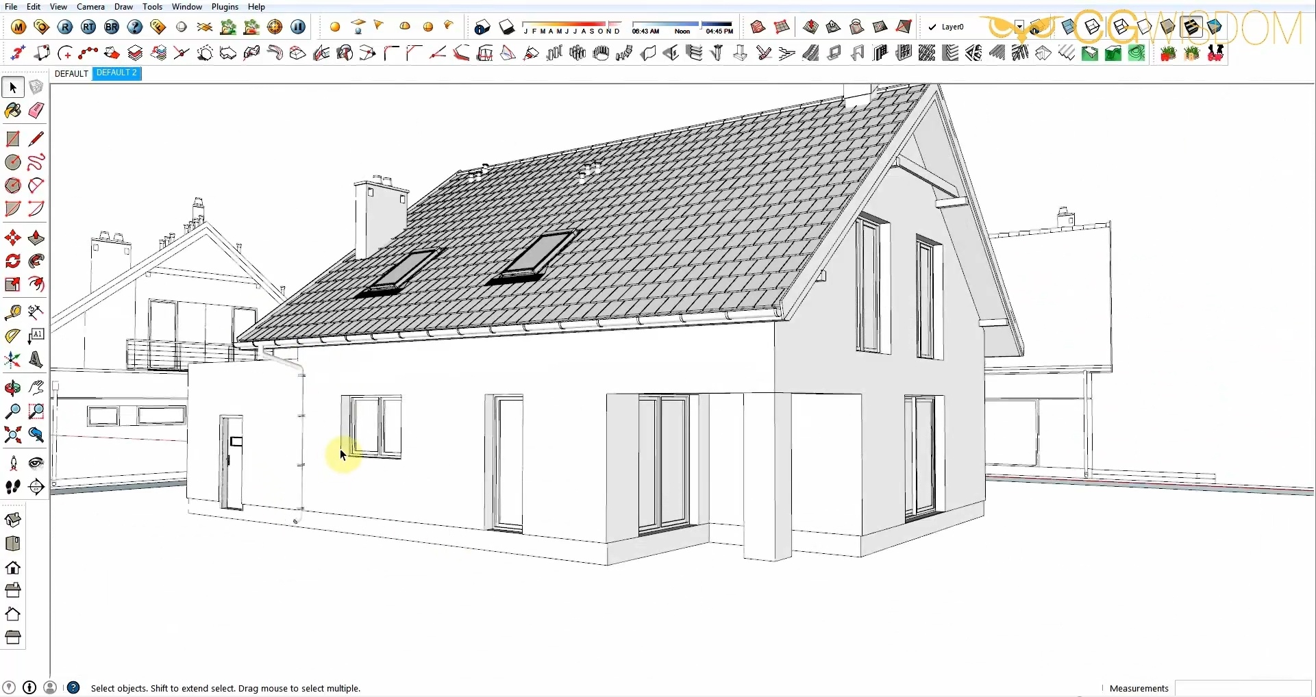 Нарисовать дом в sketchup