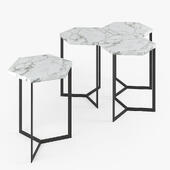 Stolik z marmurowym blatem - Hex side table