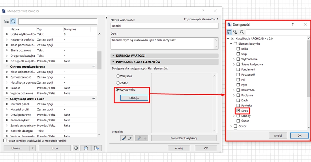 Archicad – Czym są właściwości i jak z nich korzystać? Poradnik, tutorial -14