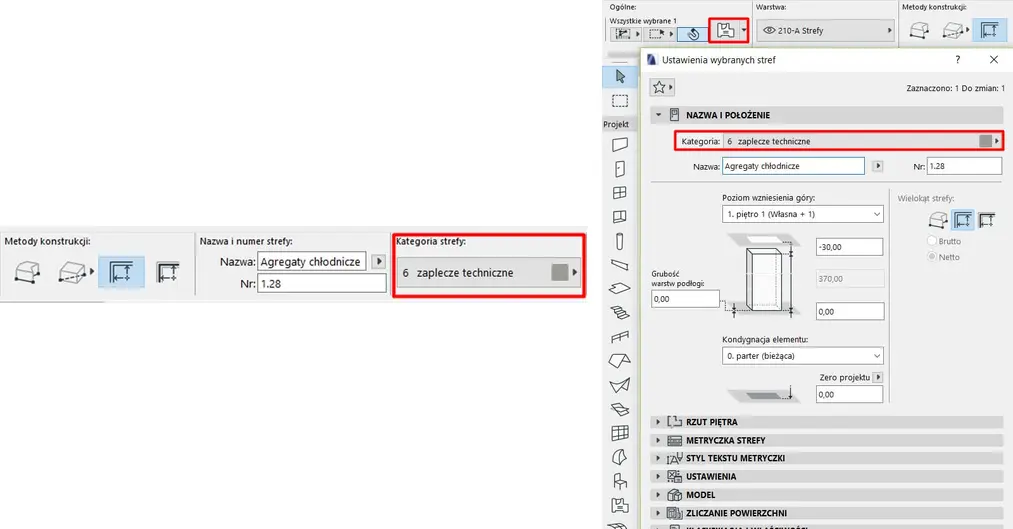 Archicad – Schemat funkcjonalny z użyciem stref - 04