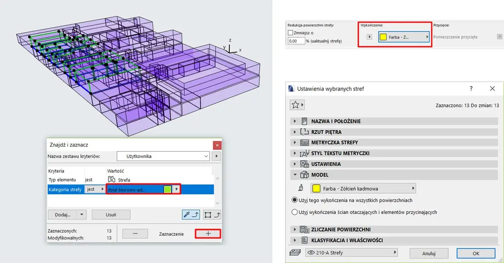 Archicad – Schemat funkcjonalny z użyciem stref - 08
