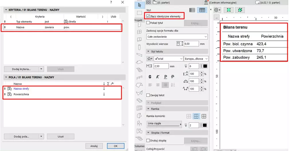Archicad  -  Bilans terenu za pomocą kategorii stref - Poradnik, tutorial - 03
