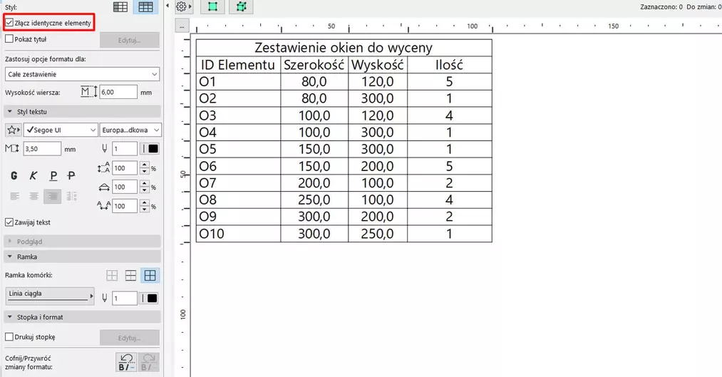Archicad – Import danych z pliku Excel do zestawienia - Poradnik, tutorial-02