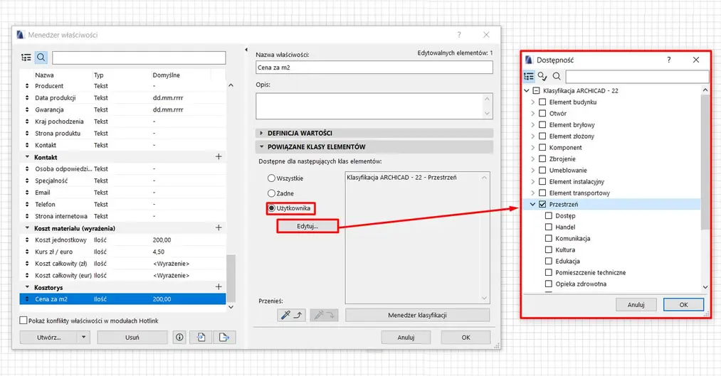 Archicad – Zastosowania wyrażeń w zestawieniach (Poradnik, tutorial) -03