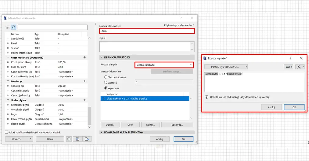 Archicad – Zastosowania wyrażeń w zestawieniach (Poradnik, tutorial) -20