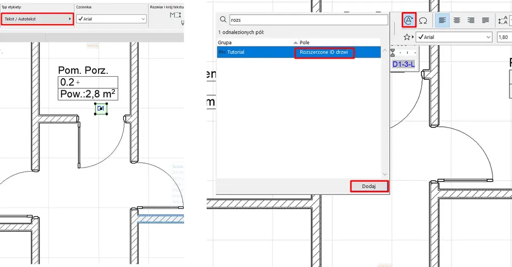 Archicad – Zastosowania wyrażeń w etykietach (Poradnik, tutorial) -05