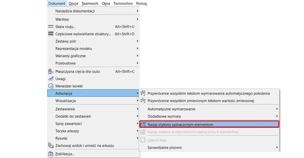 Archicad - Czym są etykiety i jak z nich korzystać? Poradnik, tutorial - 12