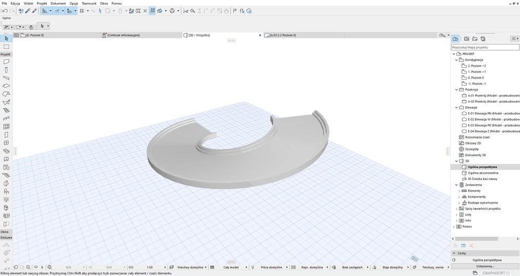 Archicad - Tworzenie okrągłej rampy - 02