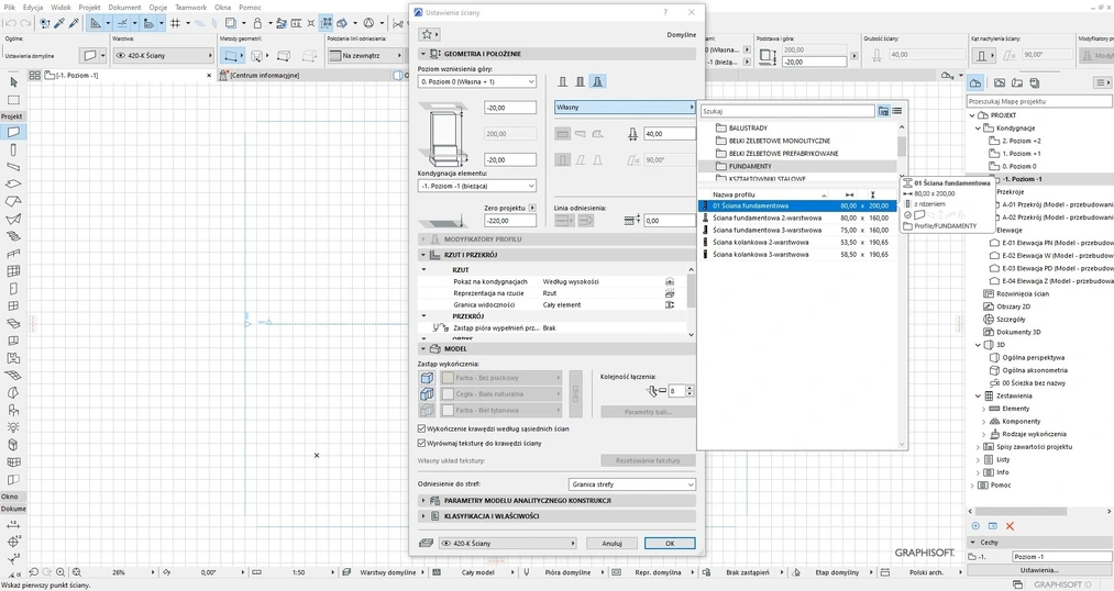 Archicad - tworzenie fundamentów za pomocą profilu złożonego  - 07