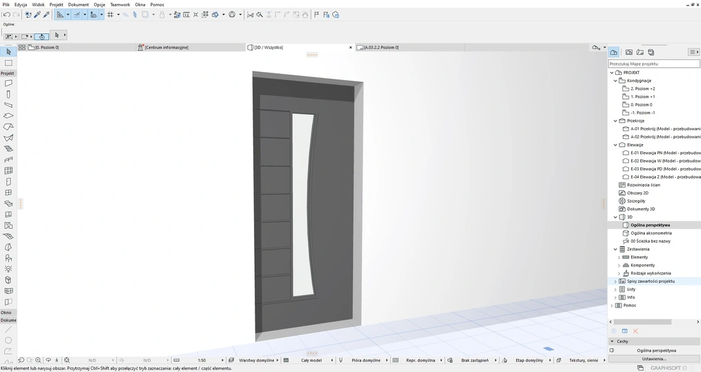 Archicad - Jak stworzyć własny profil drzwi lub okna - Poradnik, tutorial - 05
