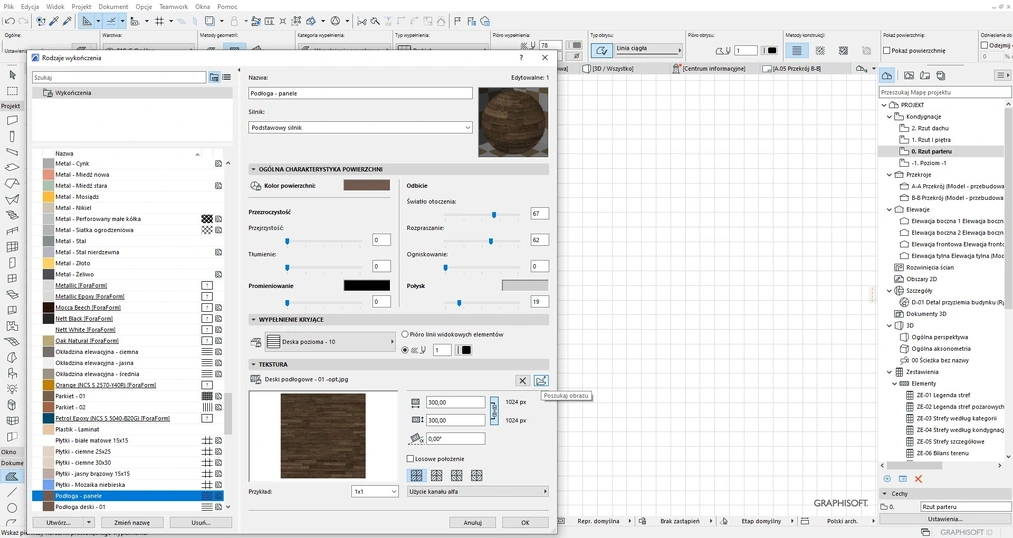 Archicad - tworzenie wypełnień obrazkowych - 04