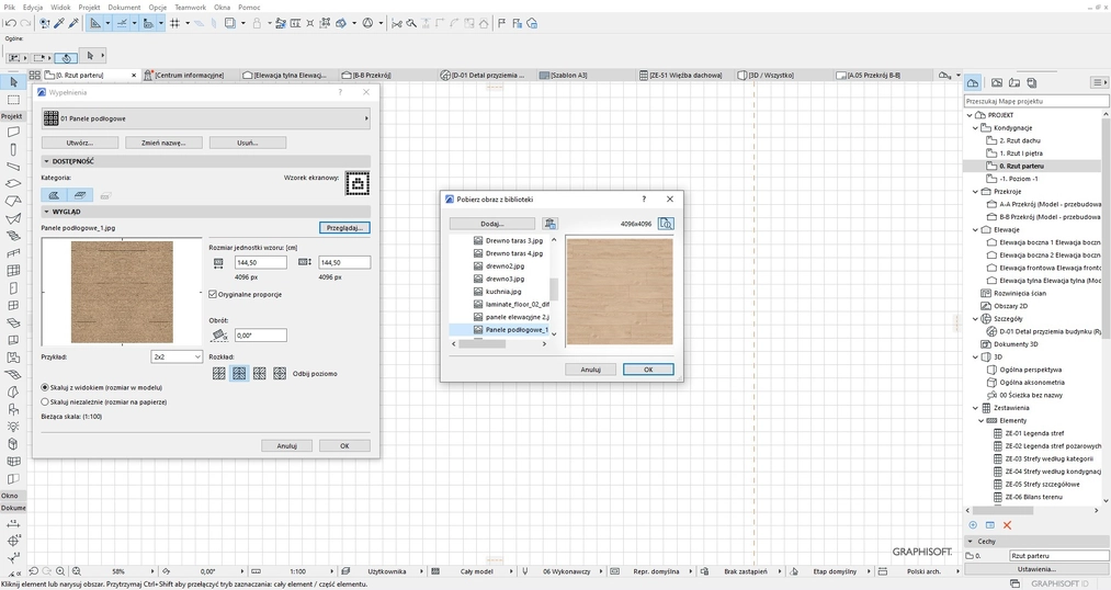 Archicad - tworzenie wypełnień obrazkowych - 07
