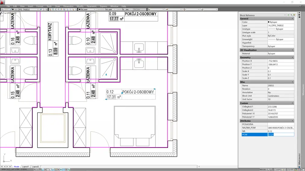 Autocad - Jak obliczyć pole powierzchni - Tutorial, poradnik - 07