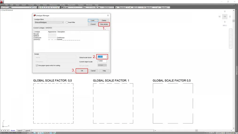 Autocad - Jak zrobić linię przerywaną - Tutorial, poradnik - 05