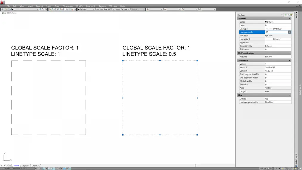 Autocad - Jak zrobić linię przerywaną - Tutorial, poradnik - 06