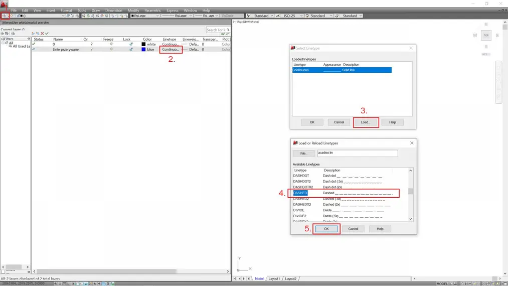 Autocad - Jak zrobić linię przerywaną - Tutorial, poradnik - 07