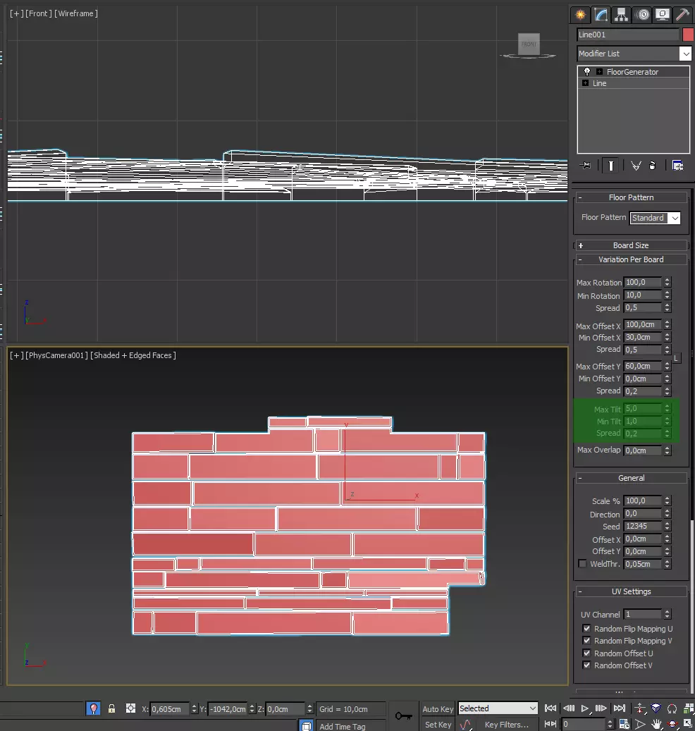 Poradnik 3ds Max - Floor Generator - Omówienie parametrów - Jak tworzyć deski i panele - 15