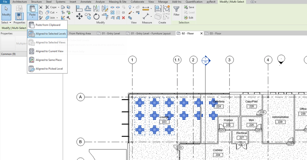 Revit - Kopiowanie z punktem bazowym - Poradnik, tutorial - 07