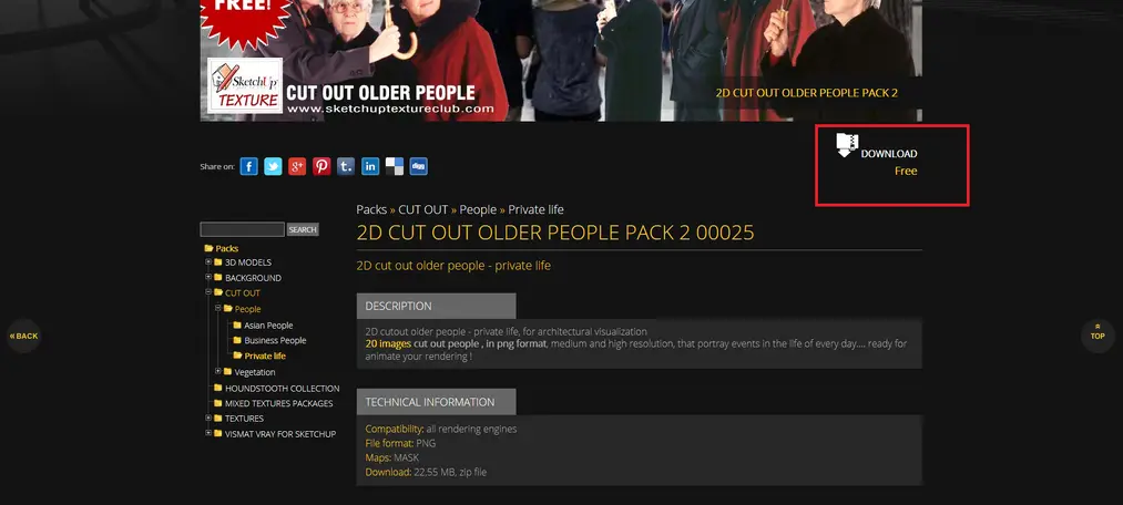 Darmowe grafiki png ludzi i roślin od Sketchup Texture Club- 08