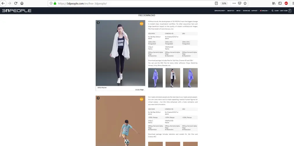 Darmowe modele 3D ludzi - 7 stron, które warto znać- 04