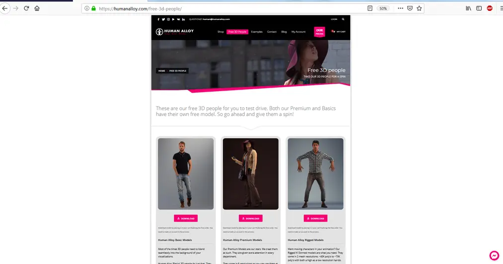 Darmowe modele 3D ludzi - 7 stron, które warto znać- 06