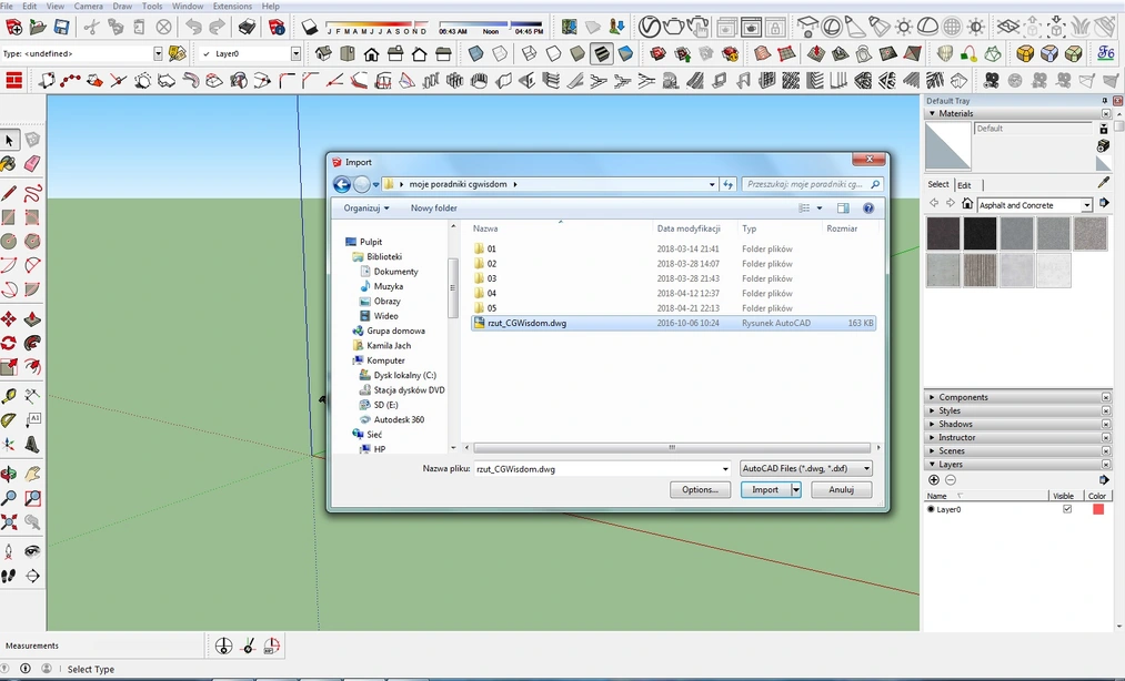 Jak importować dwg do Sketchup? - Tutorial. poradnik - 03