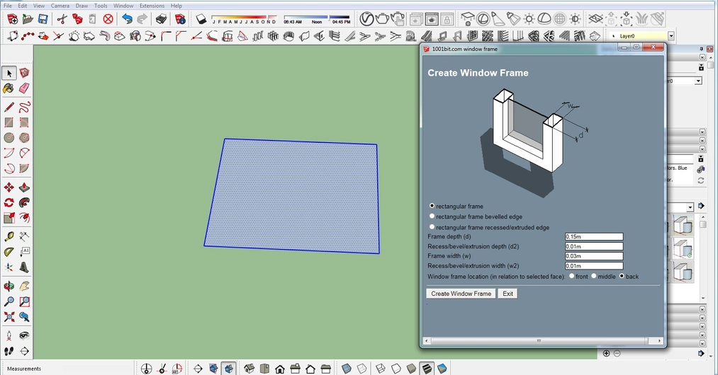 Sketchup - Jak zrobić okno? Omówienie pluginu 1001bit. com - Tutorial, poradnik - 06