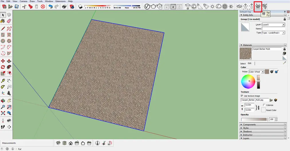 Sketchup- V-ray Fur- czyli jak zrobić realistyczny dywan lub trawę-07