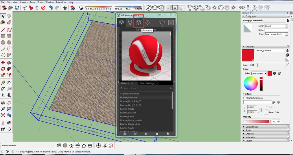 Sketchup- V-ray Fur- czyli jak zrobić realistyczny dywan lub trawę-10