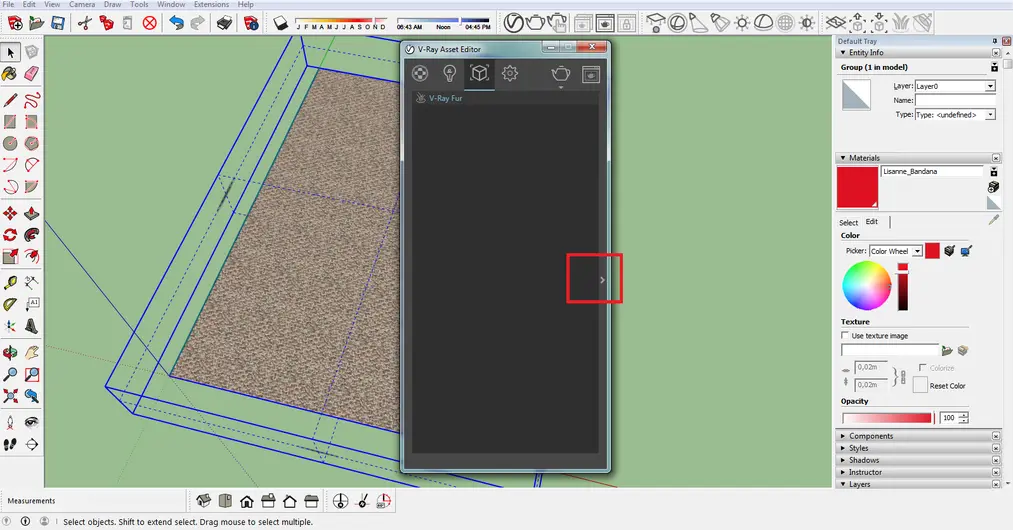 Sketchup- V-ray Fur- czyli jak zrobić realistyczny dywan lub trawę-11