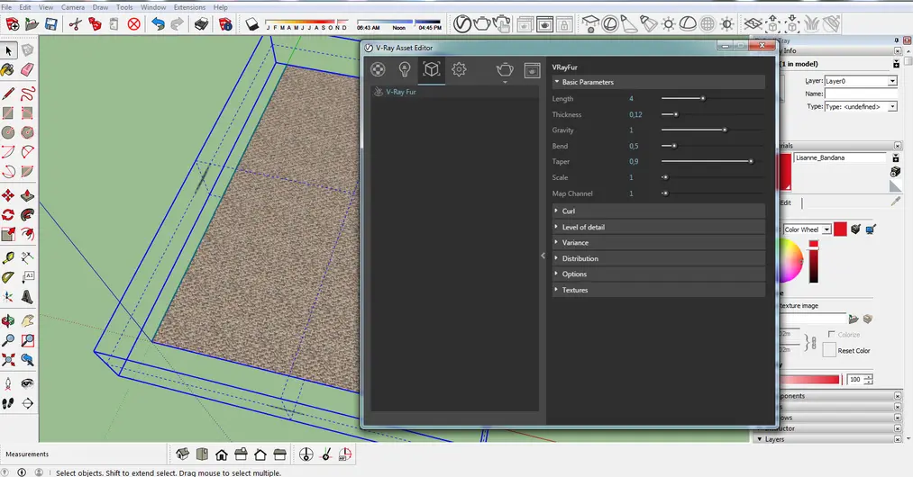 Sketchup- V-ray Fur- czyli jak zrobić realistyczny dywan lub trawę-12